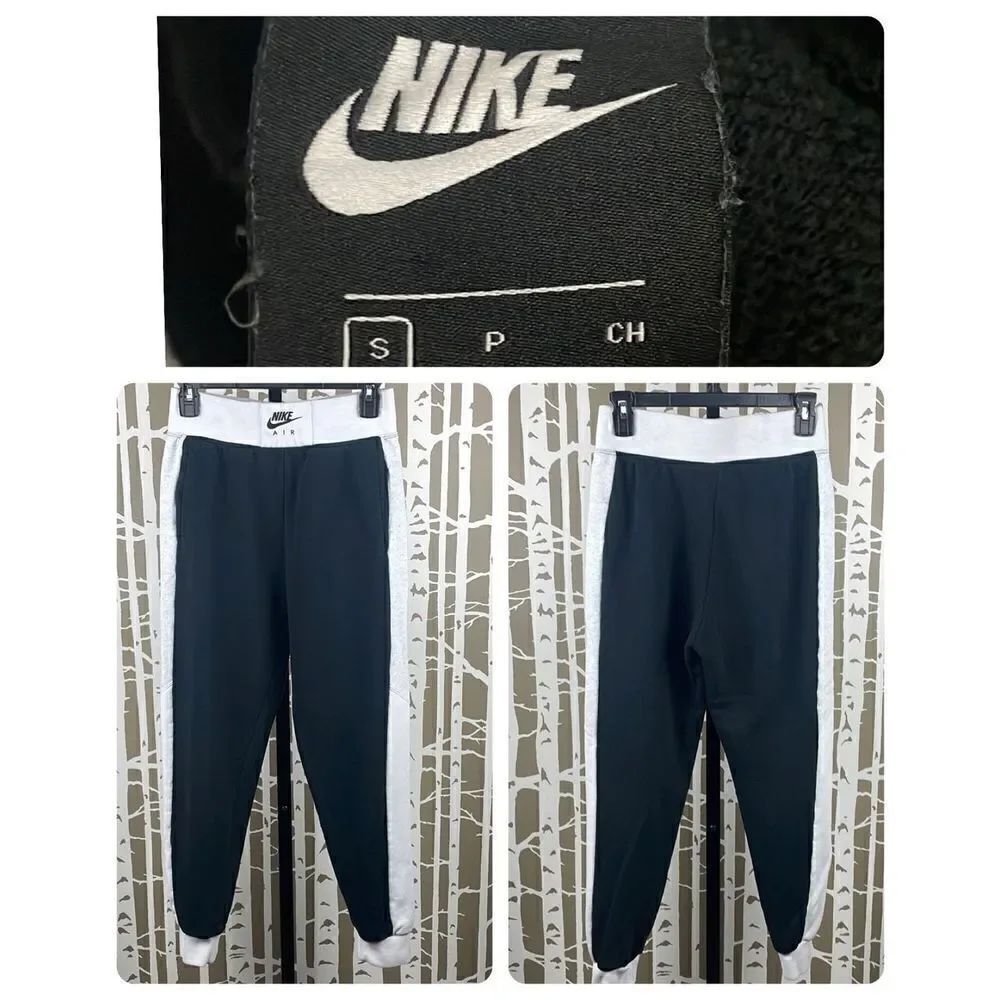 Nike Air High Rise Slim Fit Joggers sz S Black, White, Light Grey